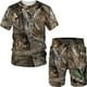 thumbnail image 3 of Conjunto de camiseta de caza con estampado 3D de camuflaje de jabalí, chándal elegante de cuello redondo para hombre, jersey de gran tamaño y pantalones cortos de playa, 3 of 5