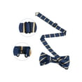 thumbnail image 3 of INSPIRE CHIC Men's Stripes Tie Set Self-Tied Necktie Pre-Tied Bow Ties Pocket Square Sets for Formal Navy Blue Yellow Stripe, 3 of 6