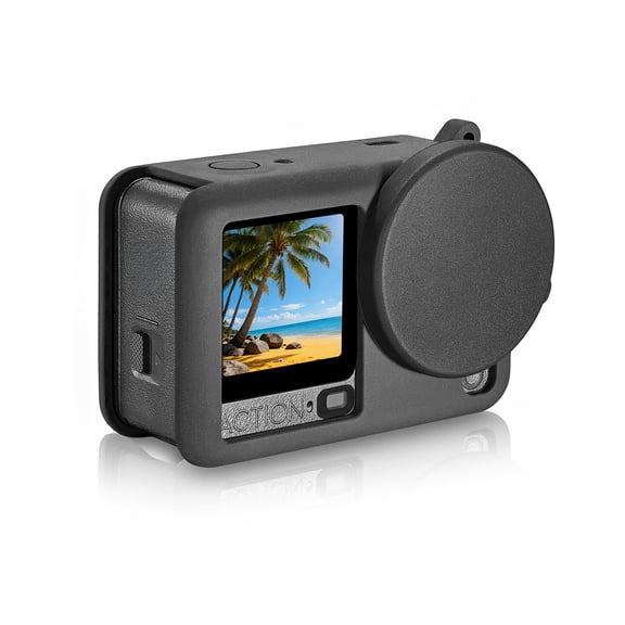 Silicone Protective Case & Lens Cover for DJI Action 6 Camera，silicone shell with Wrist Strap , Shockproof Dustproof Camera Accessory