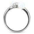 thumbnail image 4 of Luxe Jewelry Designs Women's Stainless Steel Ring with Milky White Cubic Zirconia - Size 9, 4 of 4
