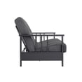 thumbnail image 7 of Pemberly Row Metal Arm Futon Full Black Frame with 6" Gray Microfiber Mattress, 7 of 7