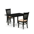 thumbnail image 2 of East West Furniture Norfolk 3-piece Wood Dining Set with Slatted Back in Black, 2 of 6
