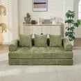 thumbnail image 6 of GAKMCIL 78.80" Floor Sofa Bed, Comfy Convertible Folding Mattress Couch, Chenille Floor Sofa with Armrest, Floor Sofa Lounge Couch for Living Room Bedroom Lounge Studio (No assembly required) (Green), 6 of 21