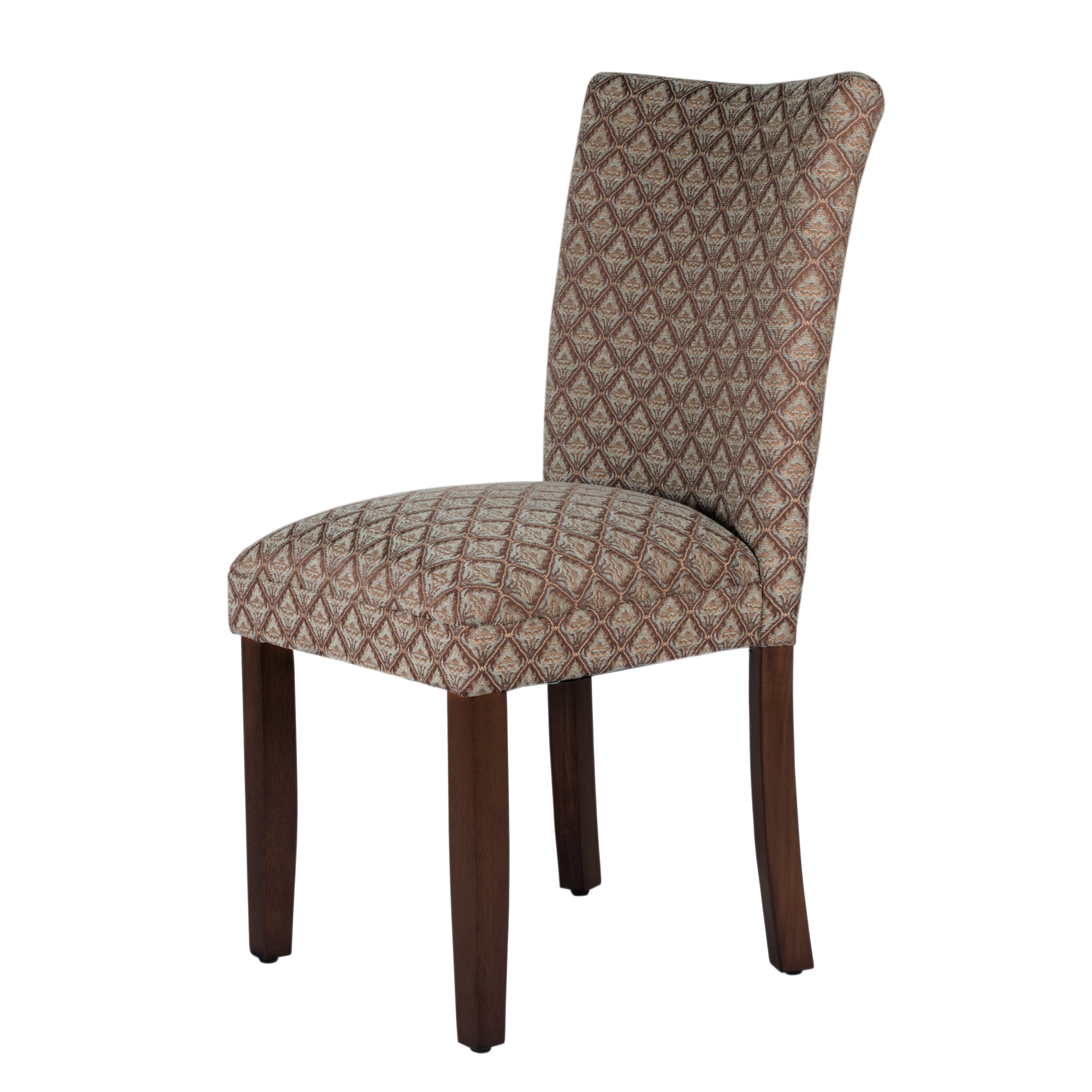 HomePop Parsons Dining Chair, Brown and Blue Fabric