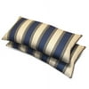 2 Lumbar Pillows - Blue/beige Stripe