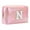 N, variant on Large Capacity Embroidered Alphabet Cosmetic Bag Travel Toiletry Organizer Storage Clutch Handbag Purse