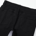 thumbnail image 6 of Tfken Men Soft Shorts Elastic Waist Stretchy Denim Shorts With Pockets Ripped Button Casual Fashion Male Daily Wear Clothes Black, 6 of 9