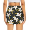 thumbnail image 4 of Goofa Lilies Flowers Printed Women 2 in 1 Running Shorts,Quick Dry Athletic Workout Shorts,High Waisted Athletic Shorts with Liner Pockets-Large, 4 of 9
