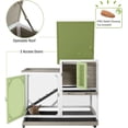 thumbnail image 4 of BUTINGLALE Indoor Outdoor Rabbit Hutch, Bunny Cage on Wheels with 2 Deep No Leakage Pull Out Trays (Without Bottom Wire Mocca), 4 of 6