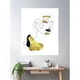 thumbnail image 2 of Female Pose Edgy Stare Gold Poster Wall Art, Modern Wall Decor For Living Room Bedroom, 12x18 UNFRAMED, 2 of 3