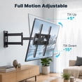 thumbnail image 4 of MountFTV Full Motion  Long Arm TV Wall Mount for 26-65 inch TVs, Holds up to 88 lbs,Corner Articulating TV Mount Bracket with 19.17 inch Extension,Max 400x400mm, 4 of 7