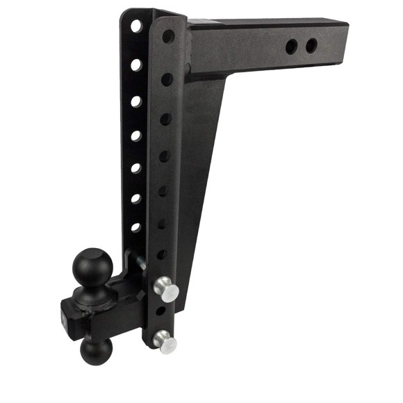 BulletProof Hitches - 2.5" Adjustable Heavy Duty Trailer Hitch (22,000 lb. Rating) - 14" Drop/Rise Trailer Hitch with 2" & 2-5/16" Dual Ball - Powder Coat, Solid Steel, Corrosion-Resistant