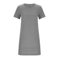 thumbnail image 4 of Robes d'Été Plissées pour Femmes Décontractées en Coton et Lin Robe Midi Tnuic Élégante à Manches Courtes Robe T-Shirt, 4 of 6