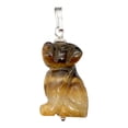 thumbnail image 1 of Tiger Eye Dog Pendant Necklace | Semi Precious Stone Jewelry | Sterling Silver |, 1 of 12