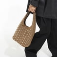 thumbnail image 4 of HUISZJ Stylish Studded Shoulder Bag, rendy Shoulder Bag, Large Capacity Tote Handbag for Women Work Shopping Travel (Brown), 4 of 10