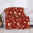 thumbnail image 3 of Uemuo Golden Squirrels Holiday Printed Throw Blanket for Couch, Fluffy Fuzzy Blankets for Bed, Sofa, Cozy Flannel Faux Fur Blanket-80"x60", 3 of 6