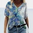 thumbnail image 2 of PENGXIANG Mode Femmes Été Imprimé Manches Courtes Col Rond T-Shirt Décontracté Tee Tops T-Shirt pour Femmes, 2 of 3