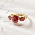 thumbnail image 5 of Ross-Simons 3.30 ct. t.w. Ruby 3-Stone Ring in 18kt Gold Over Sterling, Women's, Adult, 5 of 6