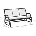 thumbnail image 3 of 3-Person Outdoor Glider Bench - 3 Seater Patio Swing Chair with Breathable Mesh Fabric & Metal Frame, Outside Glider Benches for Porch Garden Balcony Backyard, White, 3 of 15