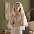 thumbnail image 2 of Wedding Veil with Comb 2-Layer Elbow Veils Short Tulle Party Hair Accessories, 2 of 12