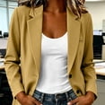thumbnail image 5 of VBVC Women's Notched Lapel Single Button Blazer , Long Sleeve Office Suit Jacket For Women , Ladies' Business Blazer with Pockets,Yellow,S-3XL, 5 of 7