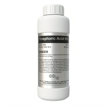 Premium Phosphoric Acid 85% - High Purity Industrial Grade - Multi-Purpose Use for Cleaning, Etching, Rust Removal, and More - 500mL (16 Fl Oz)