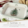 thumbnail image 2 of Spode Christmas Tree Large Rectangular Handled Dish, Deep Baking Pan (15" x 11") - Dishwasher Safe, Festive Tableware for Holiday Entertaining, Christmas Serveware & Seasonal Platters, 2 of 7