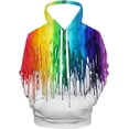 thumbnail image 1 of Chandail à Capuche Peinture Arc-en-Ciel Noir 3D Graphique pour Hommes Femmes, 1 of 6