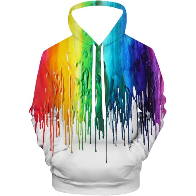 Chandail à Capuche Peinture Arc-en-Ciel Noir 3D Graphique pour Hommes Femmes