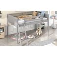 thumbnail image 5 of Gray Twin Wood Low Loft Bed With Adjustable Option. Frame. No Box Spring. Simple Assembly Size Bed, Gray. Build Solid + . Placement Flexible. Safe And Dependable. Easy To Assemble. 41.7''w X 76''l., 5 of 6