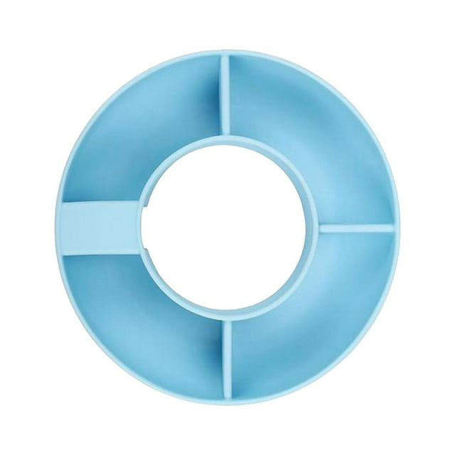 GROWTH TANK Snack Container for Tumbler Fruit Tray Round Serving Tray Silicone Snack Blue