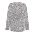 thumbnail image 5 of Silver Women's Long Sleeve T-shirt, Women'S Fashionable V Neck Glitter Gradient Printed V Neck Top T Shirt XXL, 5 of 5