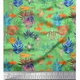thumbnail image 1 of Soimoi Moss Georgette Fabric Coral,Fish & Sea Turtle Ocean Printed Craft Fabric by The Yard 42 Inch Wide, 1 of 1
