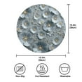 thumbnail image 3 of 15.4" Round Placemat Set of 1 Polyester Fabric Place Mats Non-Slip Dining Kitchen Table Mats for Kitchen Party Decor Silver Flowers Pattern, 3 of 5