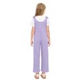 thumbnail image 4 of MKOSPLRT Girls Jumpsuits Sleeveless Tie Knot Casual Jumpsuits One Piece Scoop Neck Baggy Wide Leg Overalls Solid Jumpers with Pocket Kids Clothes, 4 of 9