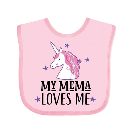 

Inktastic My Mema Loves Me Girl Unicorn Gift Baby Girl Bib