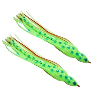 Bluewing 10pcs Trolling Squid Skirts Fishing Saltwater with Float Inside Squid Lures Fishing Saltwater Octopus Skirt for Tuna, Mahi, Marlin, Big Game