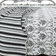 thumbnail image 5 of Cozy Line French Medallion Toile Black Reversible 100% Cotton 3-Piece Quilt Set, King Set, 5 of 6