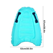 Kids Inflatable Surf Body Board with Handles and New Push-Button Valve, Lightweight Swimming Floating Surfboard Aid Mat Learn to Swim, Beach Safety Theme Surfing
