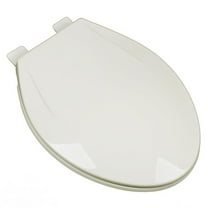 BathDecor Slow Close Plastic Elongated Contemporary Design Toilet Seat with a Closed Front and Release 'N' Clean Hinge, Linen/Biscuit