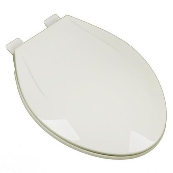 BathDecor Slow Close Plastic Elongated Contemporary Design Toilet Seat with a Closed Front and Release 'N' Clean Hinge, Linen/Biscuit