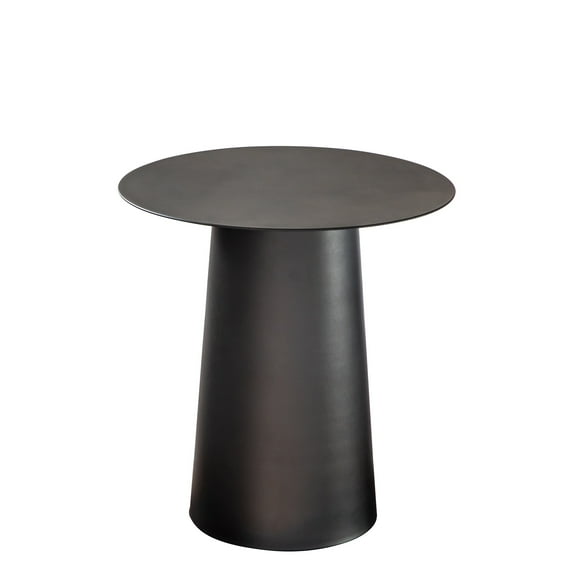 AloaDecor DancyHome Outdoor Mid Century Modern Metal Single Round Coffee Table 17.7" - Black