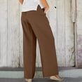 thumbnail image 5 of Womens Baggy Pants, Comdrip Women's Soft Stretch Elastic Waist Pull-on Long Trousers Lounge Trousers with Pockets Casual Pants for Women Coffee L, 5 of 9