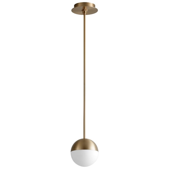 6 Inch 6.1W 1 Led Pendant-Aged Brass Finish-3000 Color Temperature Oxygen Lighting 3-6900-40