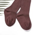 thumbnail image 3 of Baby Toddler Girls Knit Cotton Tights Thread Crochet Pantyhose Warm Ribbed Legging Stockings, 3 of 6