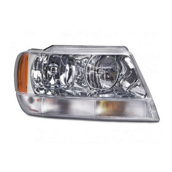 Right Passenger Side Headlight Assembly - Compatible with 1999 - 2004 Jeep Grand Cherokee 2000 2001 2002 2003