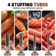 Hakka Brothers 5 L/11 lb Stainless Steel Vertical Manual Sausage Stuffer, Meat Filler with 2-Speed Gears and 4 Stuffing Tubes
