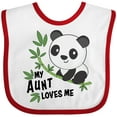 thumbnail image 3 of Inktastic My Aunt Loves Me Cute Panda Boys or Girls Baby Bib, 3 of 4