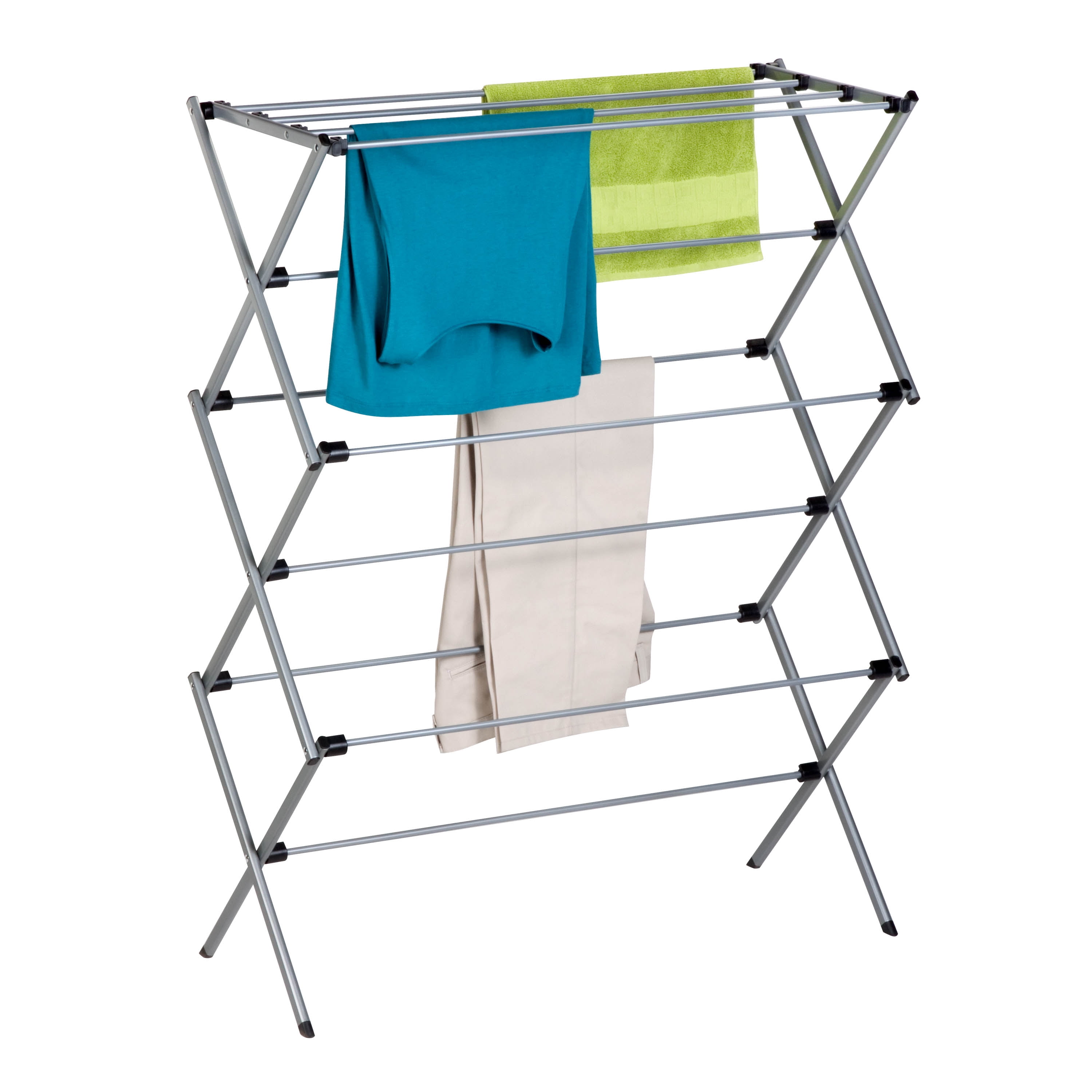 Deluxe Folding Metal Accordion Drying Rack Space Saver, Laundry