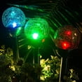 thumbnail image 4 of Decorative Landscape Light Outdoor, 4 Pack Waterproof Cracked Glass Ball LED Garden Lights, Color-Changing Solar Light for Path Patio Yard Garden Decor, 4 of 8